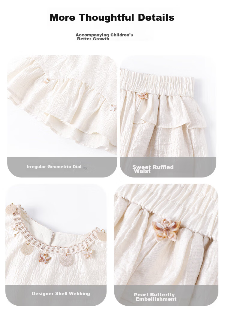 CHANZUIGOU Girls' Bohemian Vacation Set 2026 Summer New Elegant Sweet Style 14